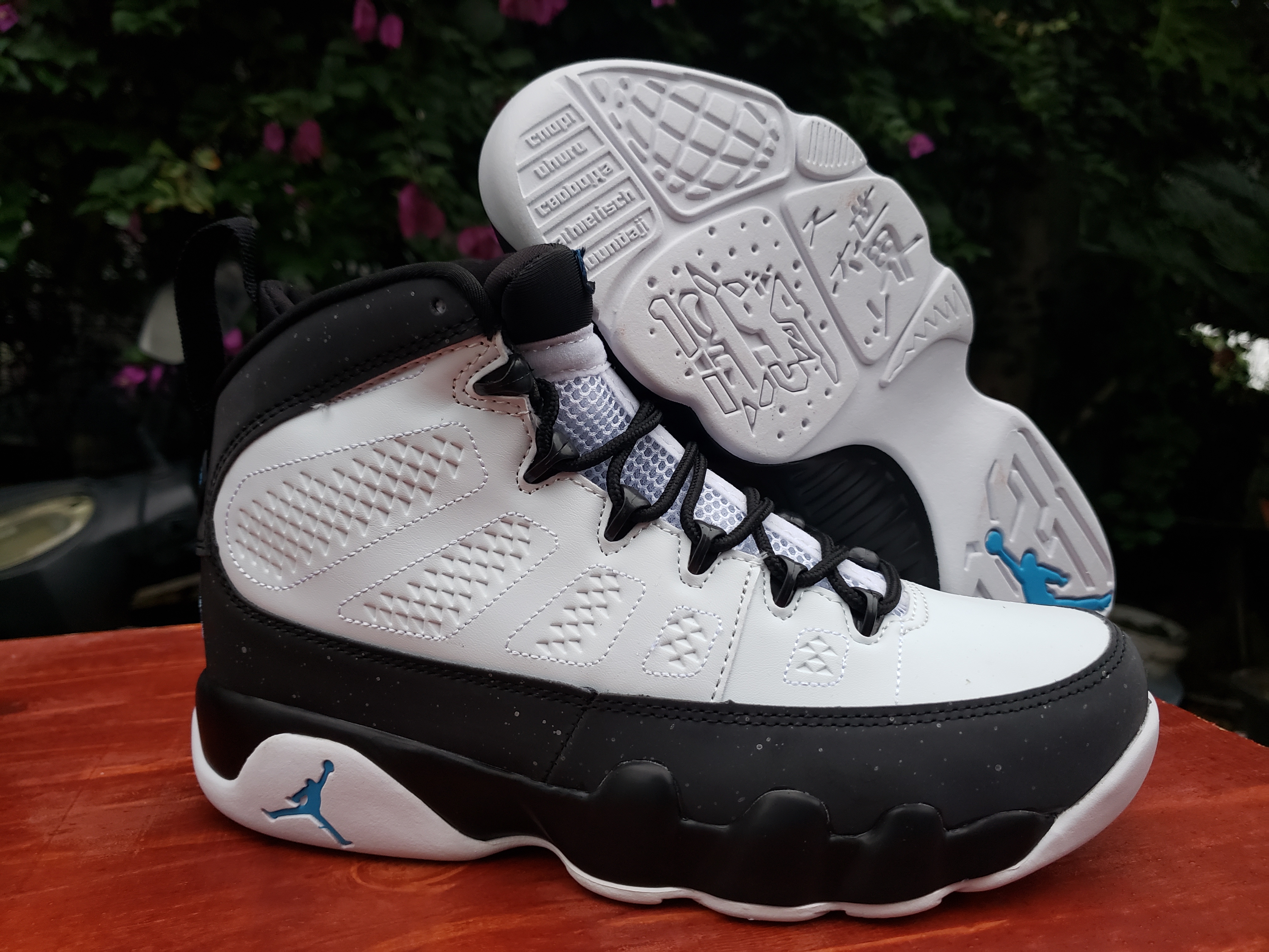 2020 Air Jordan 9 Retro Black White Jade Blue Shoes